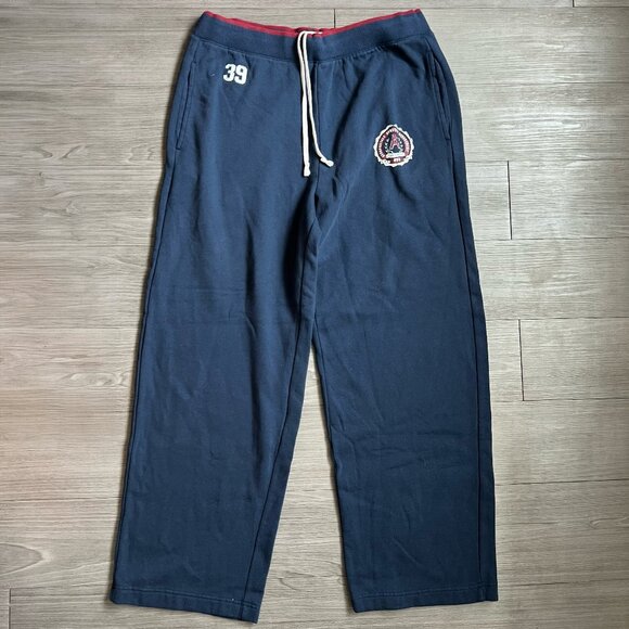 Y2K 00s Aeropostale Navy Blue Straight Leg Sweatpants Mallcore Size L - Picture 1 of 5